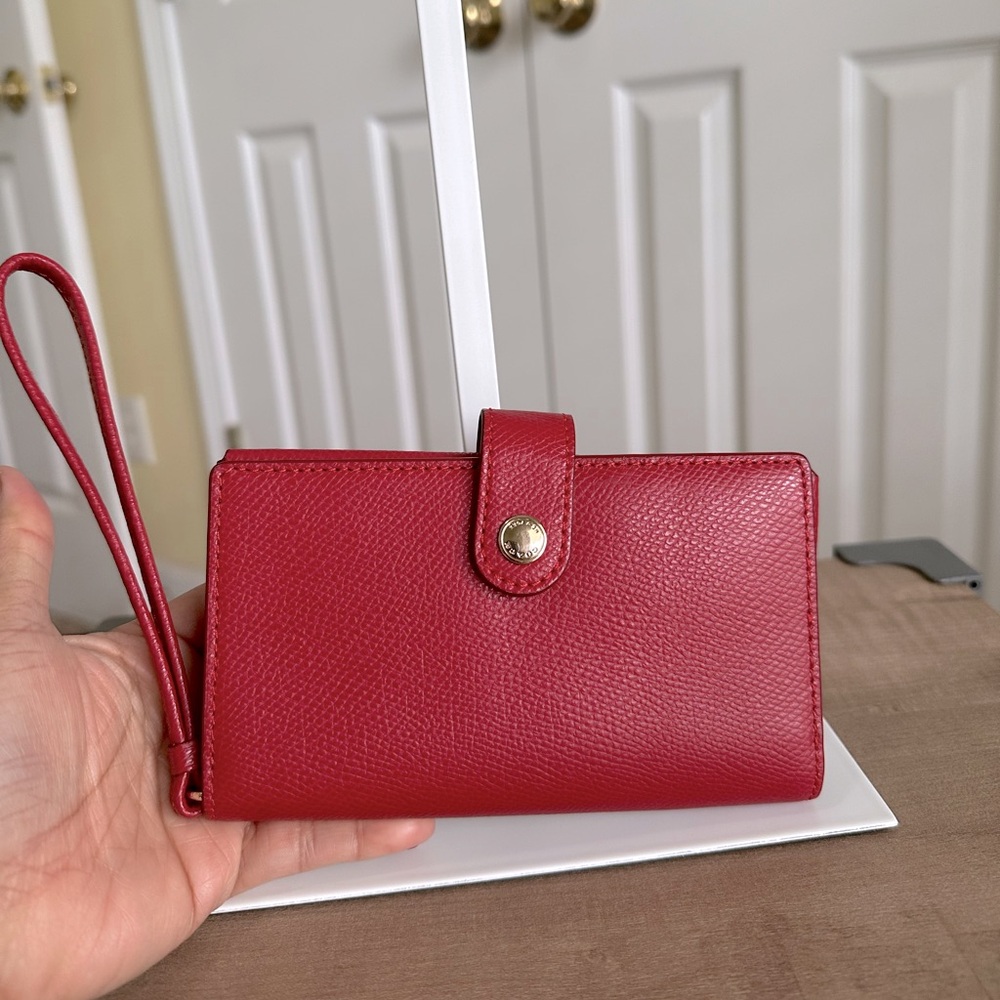 #25. Coach Red Leather Wristlet/Wallet, Excellent Condition - Picture 1 of 9